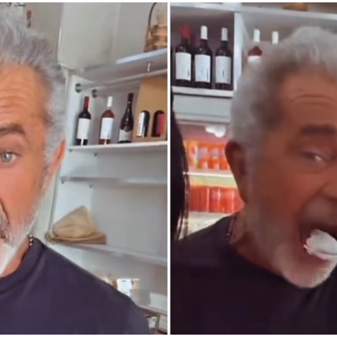 “Sono Frank Sinatra, sono qui per la mozzarella di bufala”: Mel Gibson entra a sorpresa in un caseificio di Caserta, la gag è virale