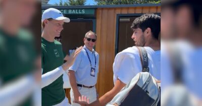 Copertina di “Jannik, come stai?”: l’incontro tra Sinner e Alcaraz alla vigilia della finale di Wimbledon – Video