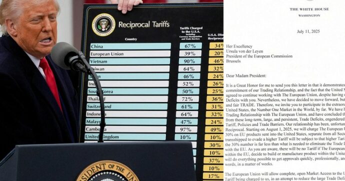 Dazi, Trump: “Noi derubati per decenni da amici e nemici”. Ue: “Individuati altri contro-dazi per 72 miliardi”