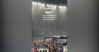 Copertina di Nubifragio a Roma, migliaia di fan di Ultimo sorpresi dalla pioggia torrenziale all’Olimpico – Video