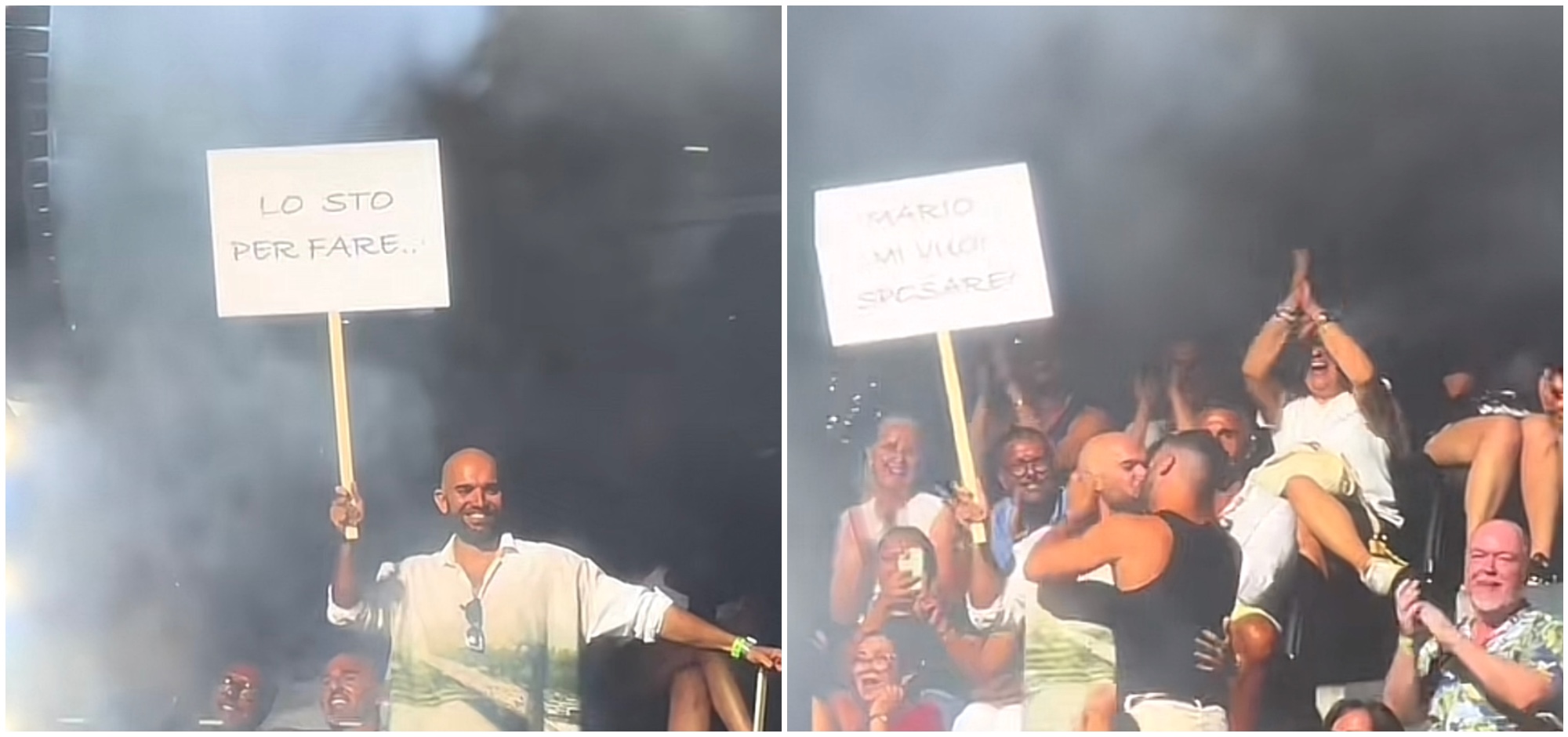 sar242 il testimone di nozze di giulio e mario proposta di matrimonio durante il concerto di marco mengoni a san siro la reazione del cantante