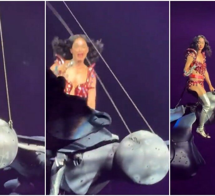 Paura per Katy Perry durante un concerto, rischia di cadere mentre cavalca una farfalla gigante – Video