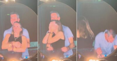 Copertina di Sospesi i due amanti ripresi dalla ‘kiss cam’