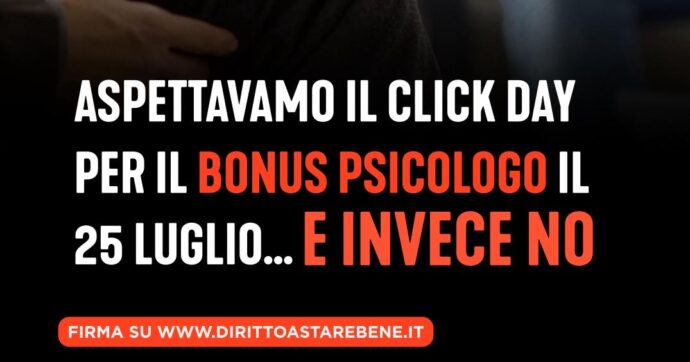 Bonus psicologo 2025, manca il decreto attuativo e slitta il click day. L’appello: “Ora una legge popolare per garantirlo a tutti”