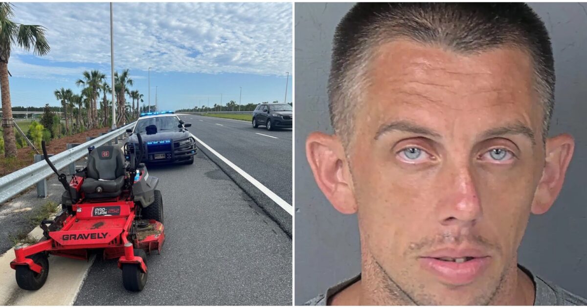 era alla guida di un tosaerba in autostrada e in stato di alterazione christopher spain arrestato in florida