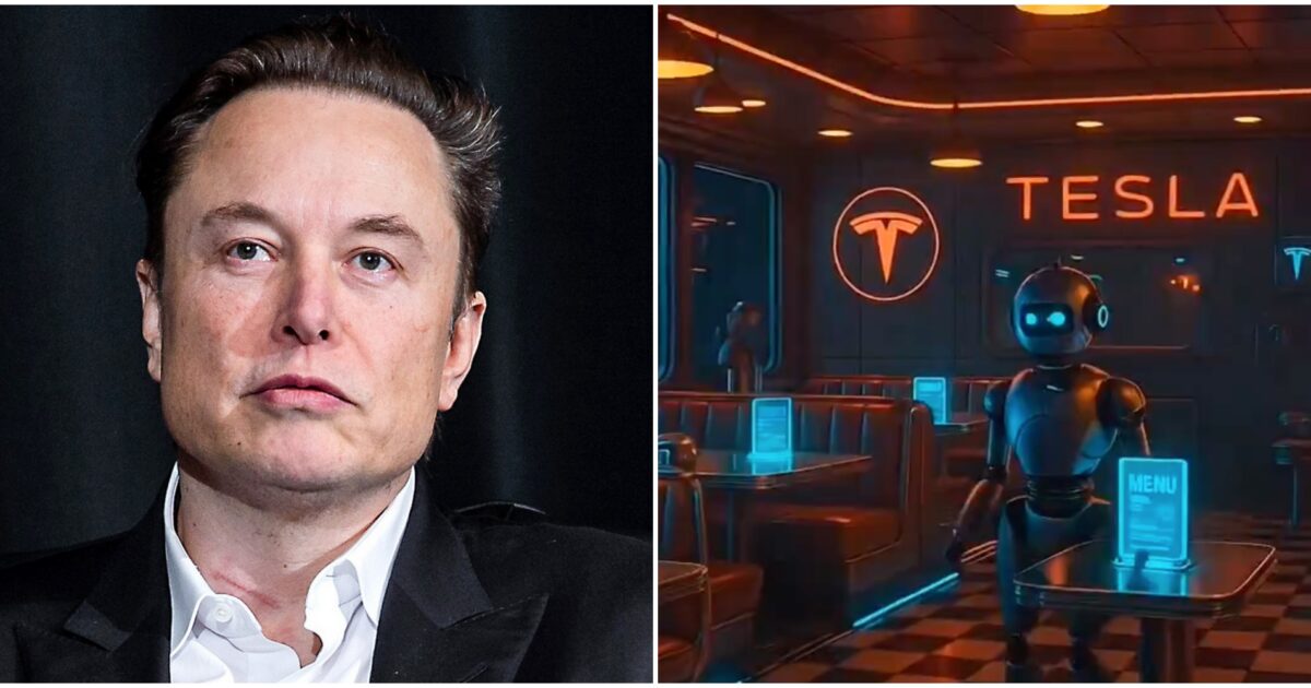 “Apre il primo Tesla Diner a Los Angeles”: i robot offrono popcorn e il cibo arriva da fattorie locali