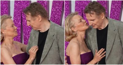 Copertina di Pamela Anderson e Liam Neeson sono la coppia dell’estate? Baci e sorrisi alla prima del loro film a Londra