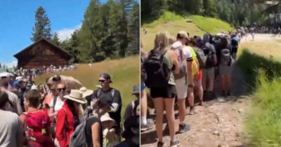 Copertina di “Come formiche in coda, tutta colpa di Tim Cook e di Apple”: centinaia di persone in fila per salire sul Seceda, esplode la rabbia dei residenti per l’overtourism sulle Dolomiti