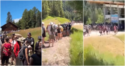 Copertina di Coda chilometrica per il Seceda, tutti in fila per un selfie sulle Dolomiti: il problema dell’overtourism in quota in un video