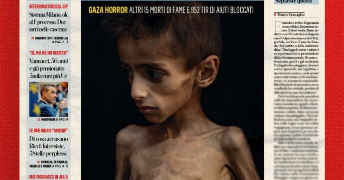 La foto sul Fatto è un atto d’accusa al mondo: basta appelli per Gaza, servono gesti dirompenti