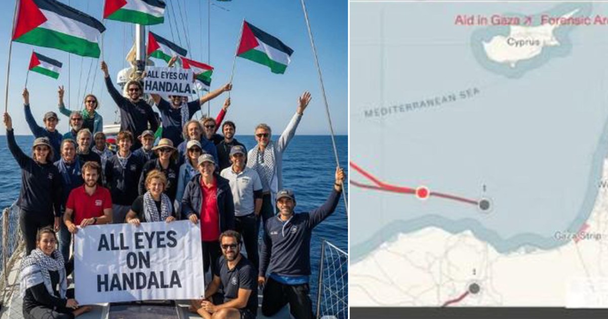 gaza la nave di freedom flotilla si avvicina alla costa la marina di israele 232 diretta verso di noi per fermarci