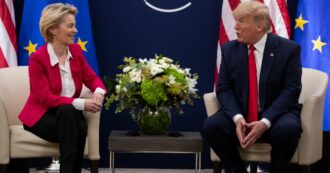 Dazi, raggiunta l’intesa: tariffe al 15% per l’Ue. Trump: “L’Europa acquisterà 750 miliardi di energia e un’enorme quantità di armi dagli Usa”