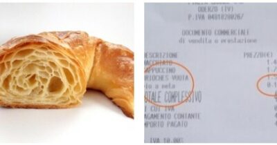 Copertina di Si fa tagliare un croissant a metà e trova sullo scontrino 10 centesimi in più: la pasticceria travolta da recensioni negative. Il titolare: “Scelta che difendiamo”