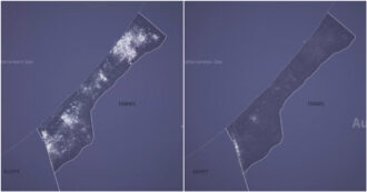 Copertina di Gaza al buio dopo il 7 ottobre, la mappa animata che mostra la Striscia nell’oscurità da due anni – Video
