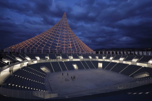 Inaugurazione della Riqualificazione della Citt dell Sport con accensione della nuova illuminazione della Vela di Calatrava destinata ad ospitare il Giubileo dei Giovani Luned 7 Luglio 2025 - Cronaca - (foto di Cecilia Fabiano/ LaPresse) 