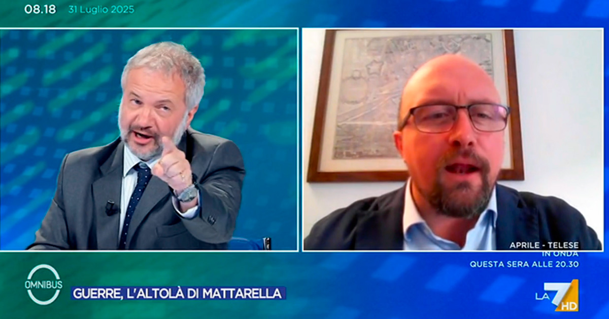 scontro borghi taruffi pd lega ha preso soldi dalla russia diffamatore ti querelo non mi intimidisci su la7