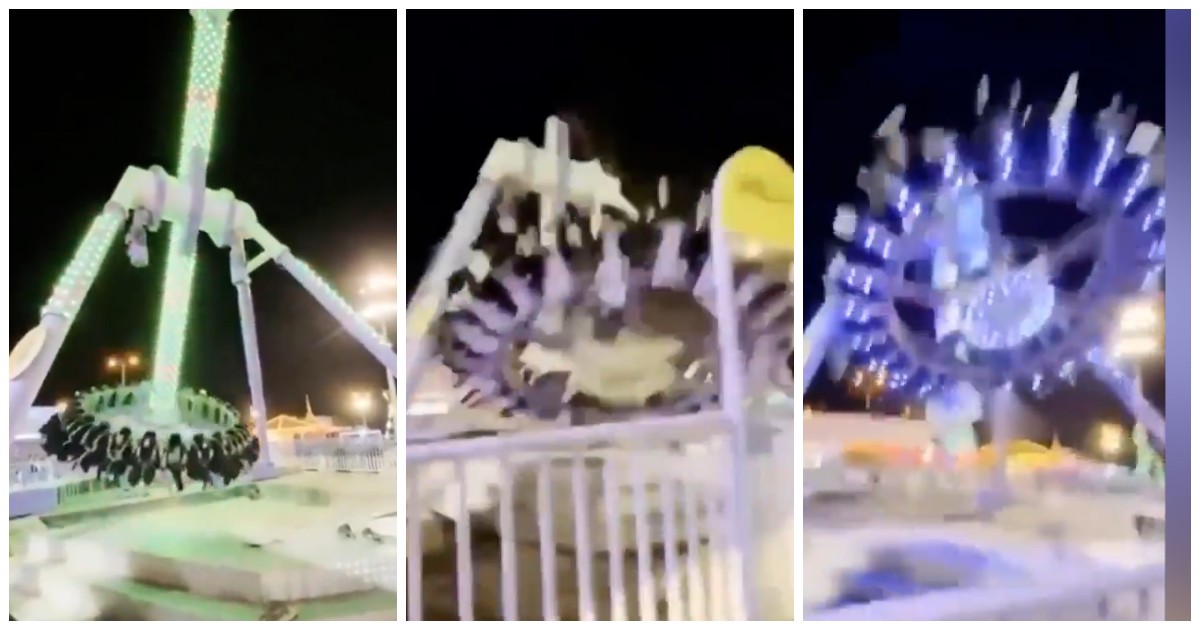 giostra adrenalinica si rompe mentre 232 in funzione almeno 23 feriti il momento in cui il braccio di game 360 si spezza 8211 video