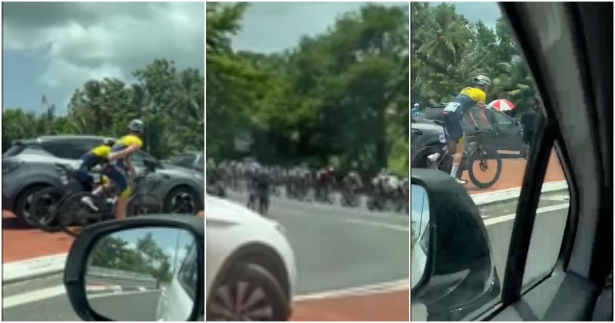 si nascondono dietro un8217auto per poi riunirsi al gruppo poco prima dell8217arrivo l8217assurda strategia di due ciclisti