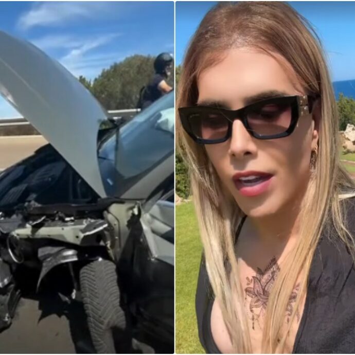 “Cosa ho combinato…”: incidente d’auto e paura per Jenny Urtis, macchina distrutta e ferite al braccio