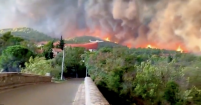 Copertina di Il sud della Francia devastato dagli incendi, i vigili del fuoco al lavoro per spegnere le fiamme: le immagini