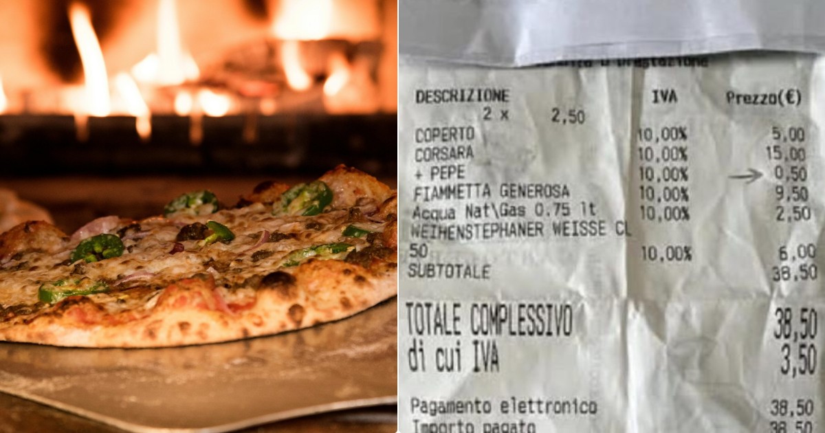 50 centesimi in pi249 sullo scontrino per una spolverata di pepe sulla pizza il cliente posta la foto sui social e scoppia il 8216caso8217