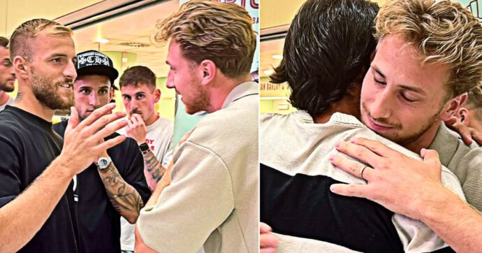 Il Bari riabbraccia Verreth: il video dell’incontro con la squadra due settimane dopo la morte del figlio