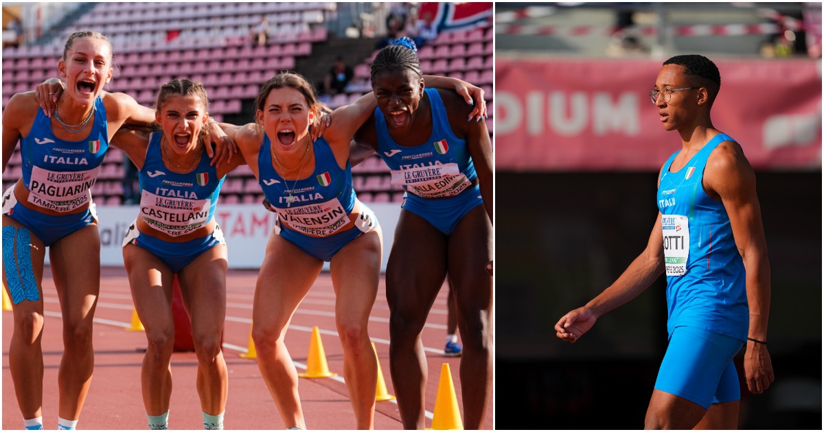 Atletica, oro nella 4×100 femminile agli Europei U20: Doualla è ancora super. Crotti trionfa nel salto triplo Atletica, oro nella 4×100 femminile agli Europei U20: Doualla è ancora super. Crotti trionfa nel salto triplo