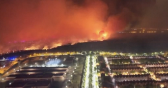 Copertina di Le immagini dall’alto dell’incendio boschivo divampato a nord di Madrid