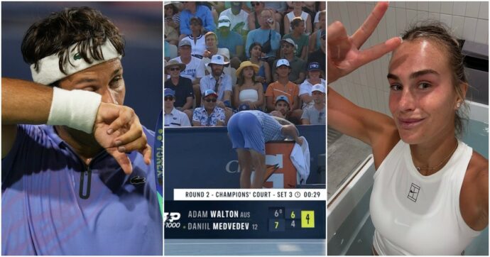 Tra ironia e vasche di ghiaccio, come i tennisti provano a combattere il caldo di Cincinnati. Ma c’è anche chi crolla (e si ritira)