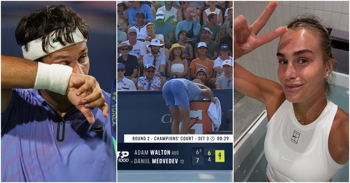 tra ironia e vasche di ghiaccio come i tennisti provano a combattere il caldo di cincinnati ma c8217232 anche chi crolla e si ritira