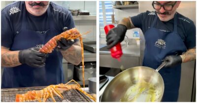 Copertina di “L’aragosta era già bella che morta, l’ho stordita con un colpo al centro della testa, pum. Le critiche? Ora un boom di prenotazioni”: lo chef Carmelo Ferreri replica alle accuse dopo il video choc