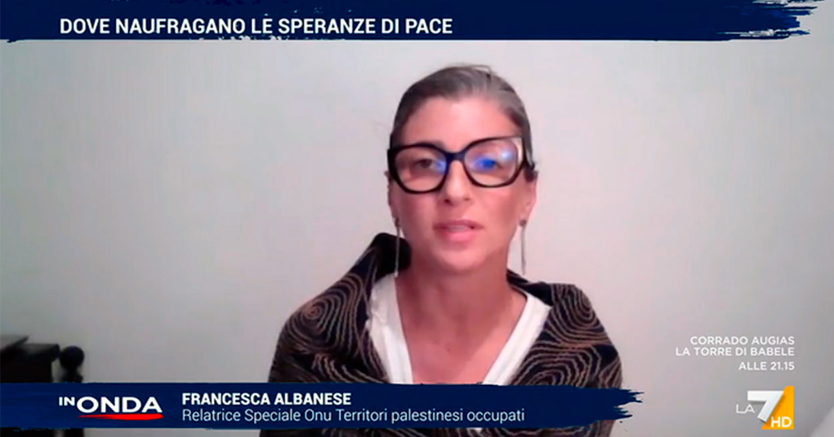 gaza albanese a la7 lo sdegno profondo dei cittadini comuni nel mondo sta diventando rivoluzione