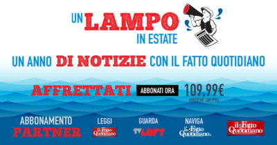 Copertina di Ultime ore per abbonarsi al Fatto Quotidiano a un prezzo imperdibile. L’offerta “un lampo in estate” scade a mezzanotte