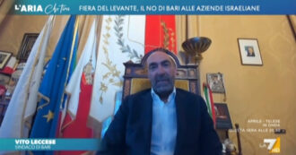 Copertina di Israele escluso dalla Fiera del Levante, il sindaco di Bari Leccese a La7: “Antisemitismo? No, non tradiamo il nostro codice genetico”