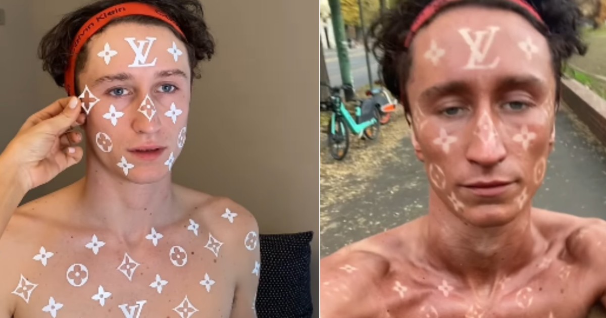 si abbronza lasciando i loghi di louis vuitton sulla pelle il tutorial per una tintarella griffata diventa virale 8211 video
