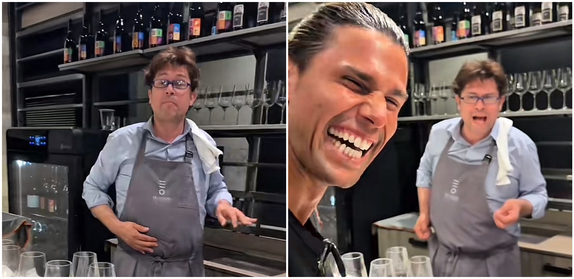 mi scusi il bagno luca onestini sorprende raffaello tonon nel ristorante dove lavora come oste 8211 video