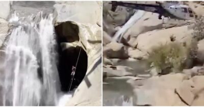 Copertina di “Non sapeva se sarebbe mai riuscito a uscire”: rimane intrappolato dietro ad una cascata, l’incredibile salvataggio dopo due giorni da incubo