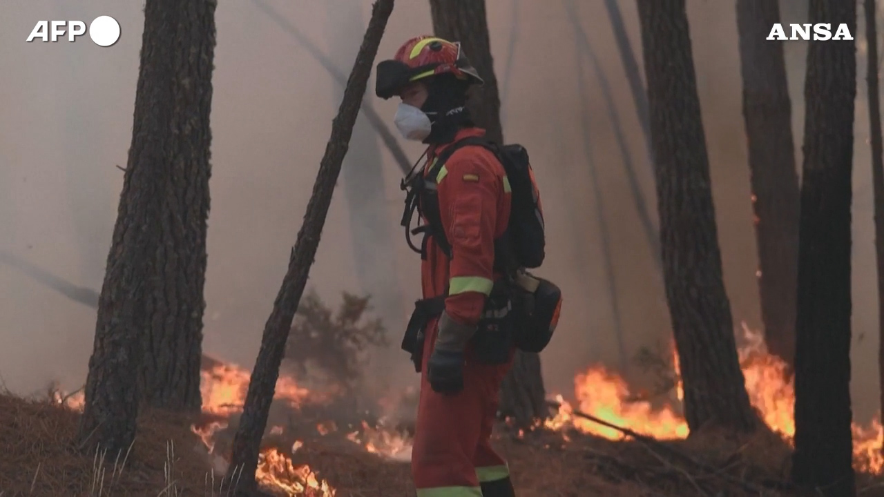 incendi in spagna le fiamme avvolgono i boschi enormi nuvole di fumo visibili dall8217alto le impressionanti immagini