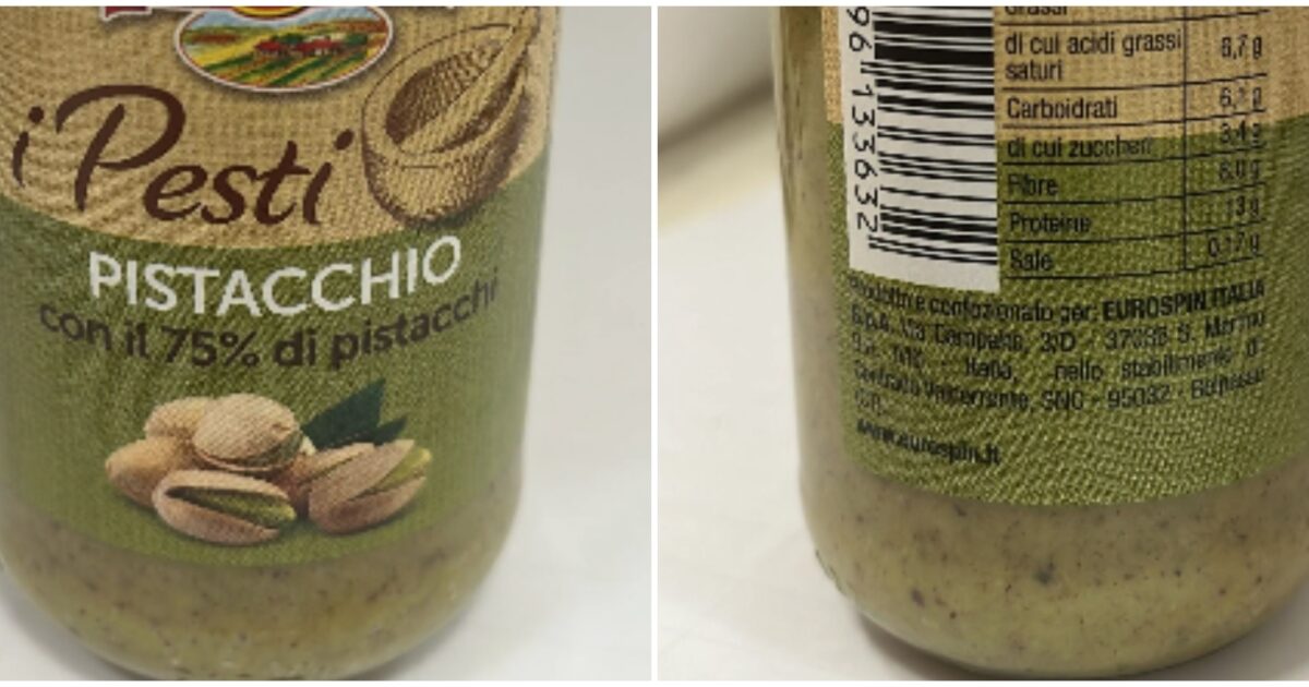 rischio chimico nel pesto di pistacchio delizie dal sole di eurospin il ministero della salute ritira 3 lotti dal mercato non consumatelo