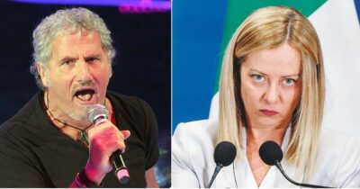Copertina di “Parolacce e gesti sui genitali”: Adriano Pappalardo attacca Giorgia Meloni durante il concerto e il pubblico lo fischia. Poi le scuse: “Un energumeno mi ha fuorviato”