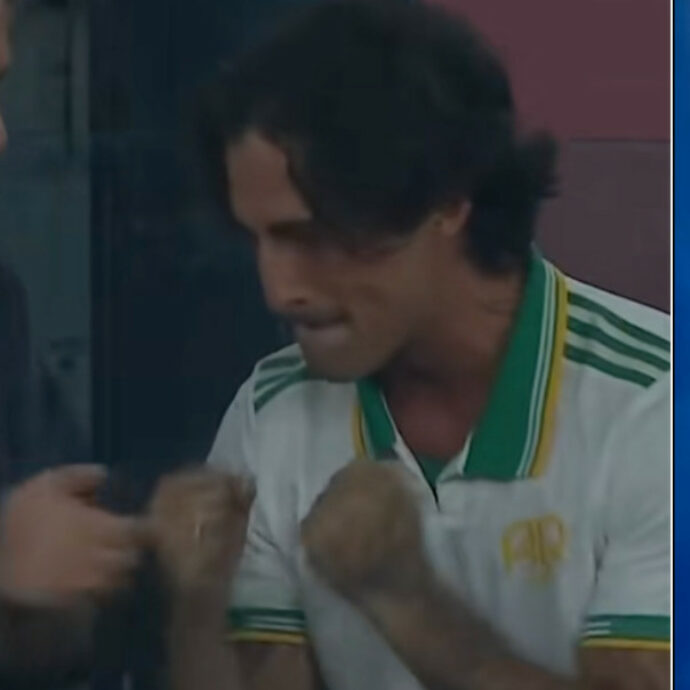 L’esultanza per il gol della Roma, poi la ‘lite’ a fine partita: lo ‘show’ di Damiano David all’Olimpico è virale