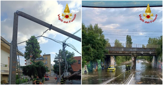 Romagna: Saatte hızı 100 km'yi aşan fırtına: Trendeki 23 kişi tahliye edildi, Milano Marittima'daki bölgelere ulaşılamıyor.