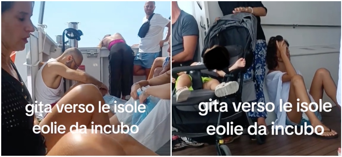 stiamo tutti con i sacchetti e stiamo vomitando il video del viaggio in traghetto per le eolie diventa virale