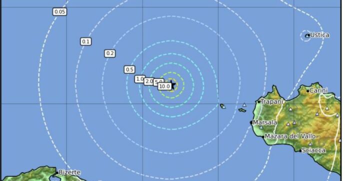 Terremoto in Sicilia: scossa di magnitudo 4.7 al largo delle Egadi, avvertita nel Trapanese