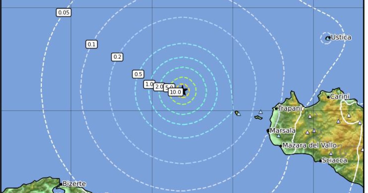 terremoto in sicilia scossa di magnitudo 47 al largo delle egadi avvertita nel trapanese