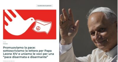 Copertina di “Costruttori di Pace” per una pace disarmata. La lettera aperta a Papa Leone XIV e la petizione su IoScelgo