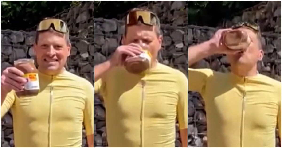 questo era il mio trucco quando correvo la rivelazione di ullrich mentre beve nutella da un barattolo