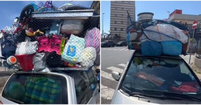 Copertina di Un’auto sovraccarica attraversa l’Italia per arrivare fino a Genova e diventa virale – IL VIDEO