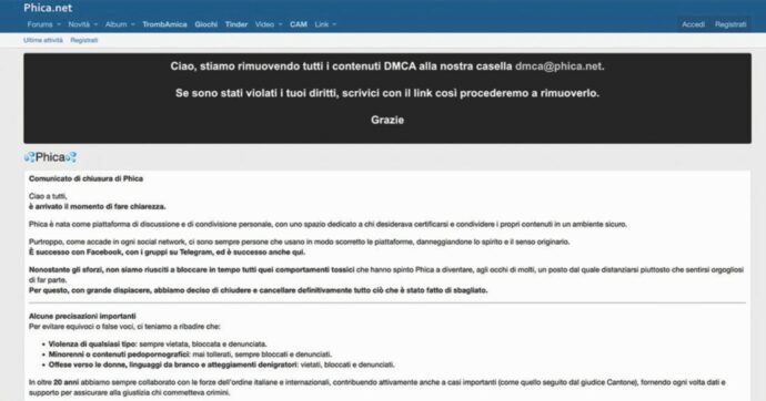 Il sito Phica.eu chiude: “Spirito tradito, rimuoviamo i contenuti”