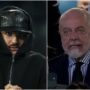 Copertina di De Laurentiis e Geolier fanno pace: il Napoli reintegra lo speaker dopo le proteste dei tifosi